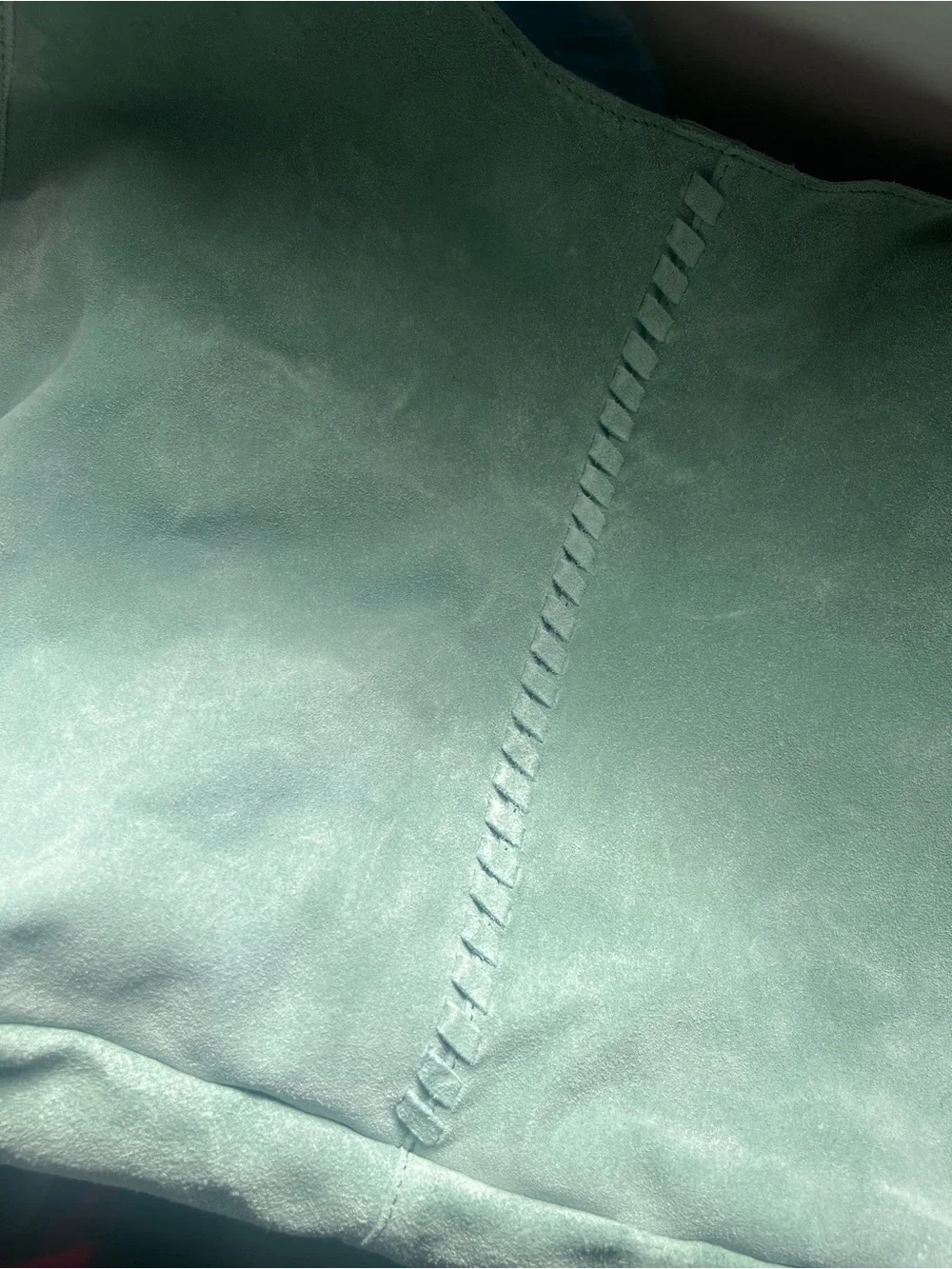 Haute Hippie Teal/Mint Green Suede Festival Hobo Tote